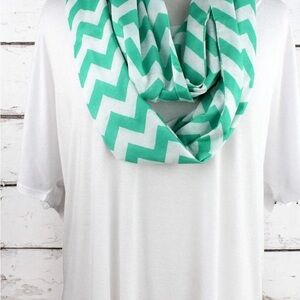 ICON Green and White Chevron Scarf